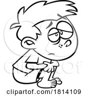 Cartoon Shamed Boy Licensed Black And White Stock Image