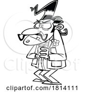 Cartoon Villainous Man Licensed Black And White Stock Image