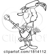 Cartoon Will Scarlett Of Robin Hood Licensed Black And White Stock Image
