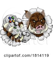 07/16/2024 - Boar Wild Hog Razorback Warthog Pig Gaming Mascot