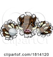 07/16/2024 - Boar Wild Hog Razorback Warthog Pig Golf Mascot