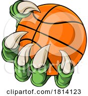 Poster, Art Print Of Basketball Ball Claw Cartoon Monster Animal Hand