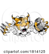 Wildcat Bobcat Ice Hockey Team Cartoon Mascot