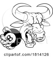 07/16/2024 - Bull Minotaur Longhorn Cow Pool Mascot Cartoon