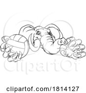 Poster, Art Print Of Elephant Volleyball Volley Ball Animal Mascot