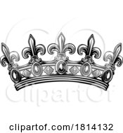 07/16/2024 - Crown Heraldic Vintage Woodcut Crest Illustration