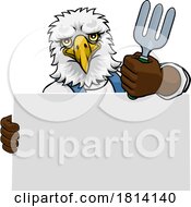 Gardener Eagle Bird Cartoon Handyman Tool Mascot