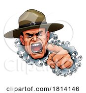 Poster, Art Print Of Drill Instructor Sergeant Bootcamp Army Soldier