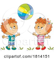 Cartoon Kids Tossing A Ball Licensed Stock Image