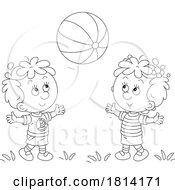 Cartoon Kids Tossing A Ball Licensed Stock Image
