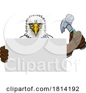 Poster, Art Print Of Eagle Hammer Cartoon Mascot Handyman Carpenter