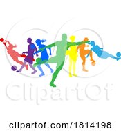 Poster, Art Print Of Soccer Football Players People Silhouettes Concept