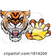 Tiger Softball Animal Sports Team Mascot