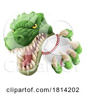 Poster, Art Print Of Crocodile Dinosaur Alligator Baseball Sport Mascot