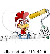 Chicken Painter Decorator Paint Roller Mascot