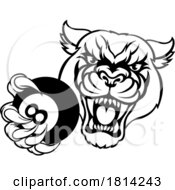 07/17/2024 - Panther Angry Pool 8 Ball Billiards Mascot Cartoon