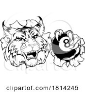 07/17/2024 - Wildcat Angry Pool 8 Ball Billiards Mascot Cartoon