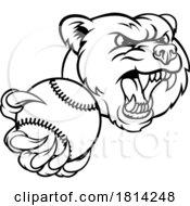 07/17/2024 - Bear Softball Baseball Claw Grizzly Animal Mascot