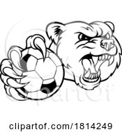 07/17/2024 - Bear Soccer Football Claw Grizzly Animal Mascot