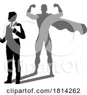 07/17/2024 - Superhero Business Man With Super Hero Shadow