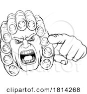 Angry Judge Pointing Cartoon Character