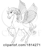 07/17/2024 - Pegasus Wings Horse Cartoon Animal Illustration