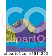 Poster, Art Print Of Milford Sound Piopiotahi In Fiordland New Zealand Wpa Poster Art