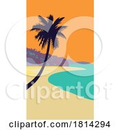 Trunk Bay Beach In Virgin Islands National Park WPA Poster Art
