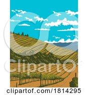 07/17/2024 - Vineyards In Sonoma Valley Wine Region Northern California WPA Poster Art