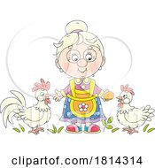 Grandmother With Chickens Licensed Stock Image