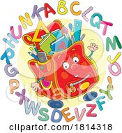07/24/2024 - Backpack Mascot With Alphabet Letters Licensed Stock Image