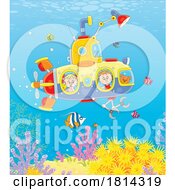 Poster, Art Print Of Children On A Submarine Licensed Stock Image