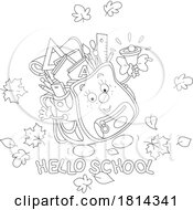 Backpack Mascot With Hellow School Greeting Licensed Stock Image