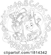 Backpack Mascot With Alphabet Letters Licensed Stock Image