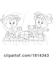 Girls Playing With Toys Licensed Stock Image