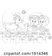 Children With Goats Licensed Stock Image