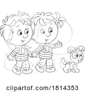 Children And Puppy Licensed Stock Image