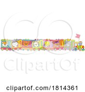 Poster, Art Print Of Cartoon Toy Train With Stuffed Animals