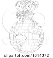 Cartoon School Children On A Globe