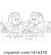 Cartoon Children Playing With Toys