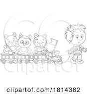 Cartoon Boy Pulling A Toy Train