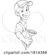 Plumber Plunger Tool Cartoon Plumbing Man Handyman