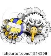 Eagle Hawk Bird Volleyball Volley Ball Mascot by AtStockIllustration