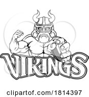 Poster, Art Print Of Viking Man Ice Hockey Sports Team Mascot