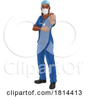 Black Woman Medical Doctor Nurse Pointing