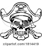 Poster, Art Print Of Pirate Hat Skull And Crossbones Cartoon