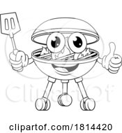 Barbecue Cartoon Mascot Charcoal BBQ Person by AtStockIllustration