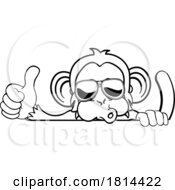 Poster, Art Print Of Monkey Sunglasses Cartoon Animal Thumbs Up Sign