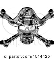 Poster, Art Print Of Pirate Skull Crossbones Skeleton Grim Reaper