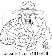 Poster, Art Print Of Drill Instructor Sergeant Bootcamp Army Soldier